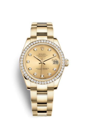 [178288-0041] Datejust 31 Yellow Gold Diamond / Oyster / Champagne Diamond