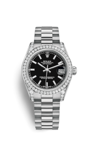 [178159-0068] Datejust 31 White Gold Diamond / President / Black