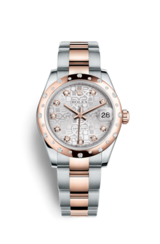 [178341-0036] Datejust 31 Rolesor Everose Domed Diamond / Oyster / Silver Computer