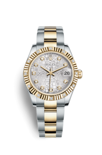 [178313-0034] Datejust 31 Rolesor Fluted Diamond / Oyster / Silver Computer