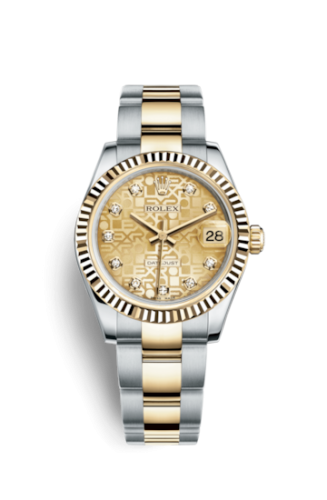 [178273-0043] Datejust 31 Rolesor Yellow Fluted / Oyster / Champagne Computer
