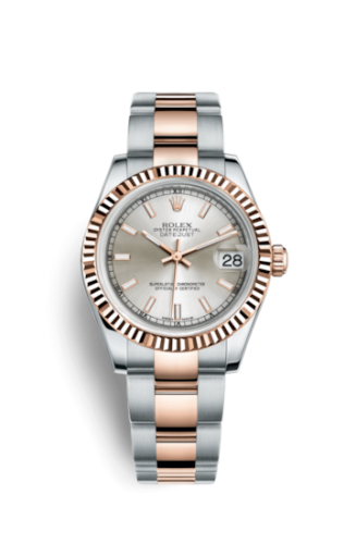 [178271-0035] Datejust 31 Rolesor Everose Fluted / Oyster / Silver