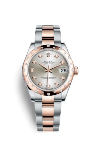 [178341-0033] Datejust 31 Rolesor Everose Domed Diamond / Oyster / Silver Diamond