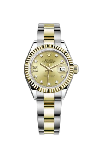 [279173-0022] Lady-Datejust 28 Rolesor Yellow Fluted / Oyster / Champagne Diamond