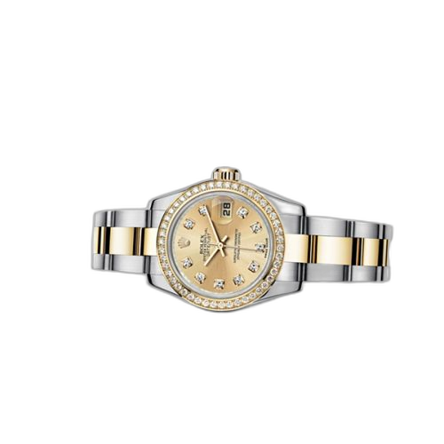[179383-0001] Lady-Datejust 26 Rolesor Diamond Champagne Diamond Oyster