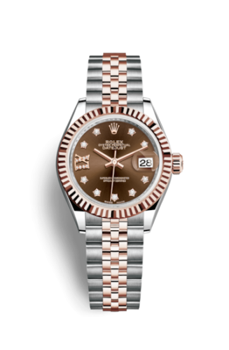 [279171-0003] Lady-Datejust 28 Rolesor Rose Fluted / Jubilee / Chocolate Diamond