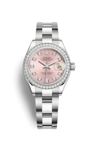 [279384rbr-0004] Lady-Datejust 28 Stainless Steel / Diamond / Pink - Diamond / Oyster
