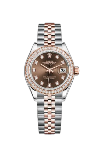 [279381rbr-0011] Lady-Datejust 28 Rolesor Rose Diamond / Jubilee / Chocolate Diamond