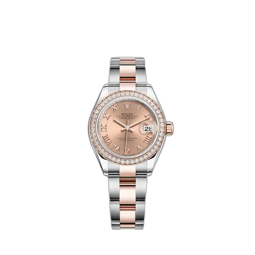 [279381RBR-0026] Lady-Datejust 28 Stainless Steel / Rose Gold / Diamond / Rose - Roman / Oyster