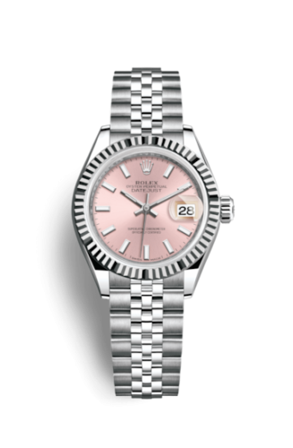[279174-0001] Lady-Datejust 28 Stainless Steel Fluted / Pink / Jubilee