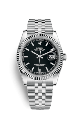 [116234-0085] Datejust 36 Stainless Steel Fluted / Jubilee / Black