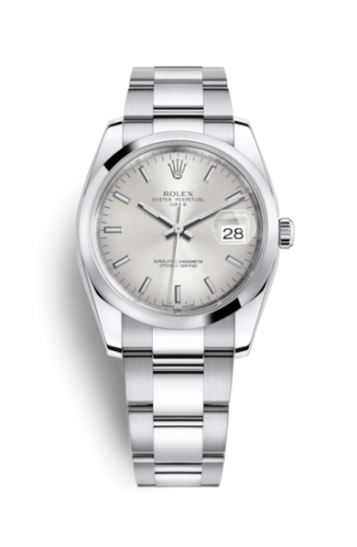 [115200-0006] Oyster Perpetual Date 34 Stainless Steel Domed / Oyster / Silver