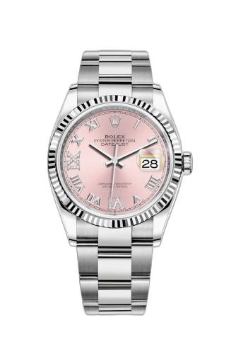 [126234-0032] Datejust 36 Stainless Steel / Fluted / Pink Roman-Diamonds / Oyster