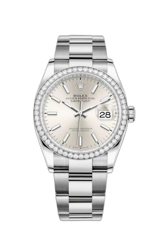 [126284RBR-0006] Datejust 36 Stainless Steel / Diamond / Silver / Oyster