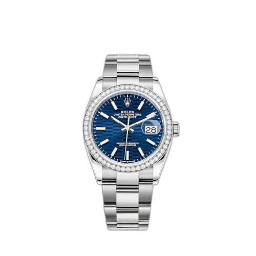 [126284RBR-0042] Datejust 36 Stainless Steel / Diamond / Blue - Fluted / Oyster