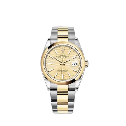 [126203-0040] Datejust 36 Stainless Steel / Yellow Gold / Smooth / Golden - Fluted / Oyster