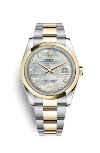 [116203-0190] Datejust 36 Rolesor Yellow Domed / Oyster / MOP Roman