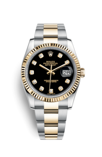 [116233-0175] Datejust 36 Rolesor Yellow Fluted / Oyster / Black Diamond