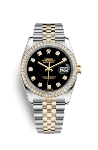 [116243-0016] Datejust 36 Rolesor Yellow Diamond / Jubilee / Black Diamond