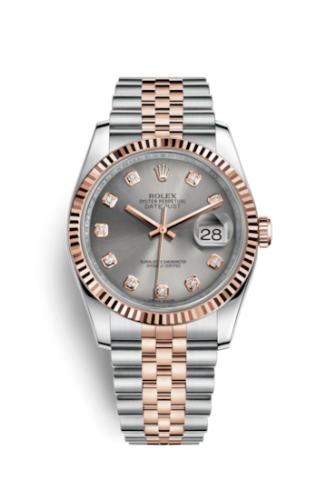 [116231-0100] Datejust 36 Rolesor Everose Fluted / Jubilee / Steel Diamonds