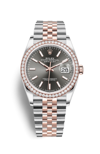 [126281RBR-0001] Datejust 36 Stainless Steel / Everose / Diamond / Slate / Jubilee