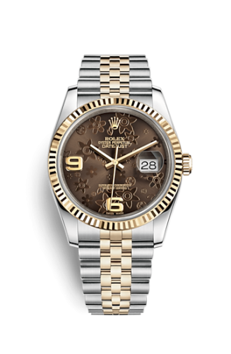 [116233-0213] Datejust 36 Rolesor Yellow Fluted / Jubilee / Bronze Floral