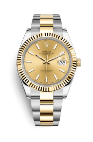 [126333-0009] Datejust 41 Rolesor Yellow Fluted / Oyster / Champagne