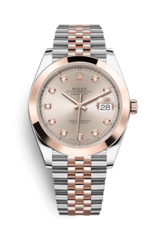 [126301-0008] Datejust 41 Rolesor Everose Smooth / Jubilee / Sundust - Diamond