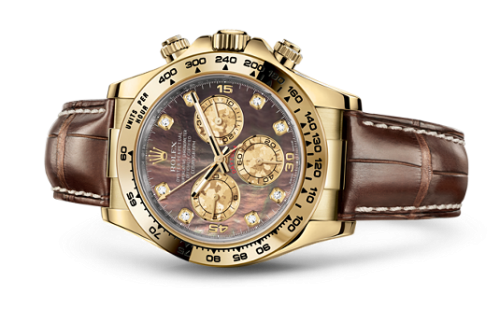 [116518-0073] Cosmograph Daytona Yellow Gold / Black Mother of Pearl / Strap