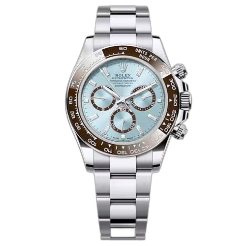[126506-0002 (aka: M126506-0002)] Cosmograph Daytona Platinum - Cerachrom / Ice Blue - Baguette / Oyster