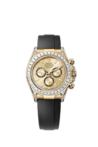 [126538TBR-0004 (aka: m126538tbr-0004)] Cosmograph Daytona Yellow Gold - Baguette / Champagne - Baguette / Oysterflex