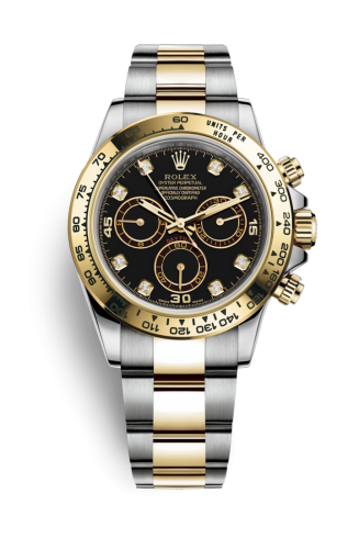 [116503-0008] Cosmograph Daytona Stainless Steel / Yellow Gold / Black - Diamond
