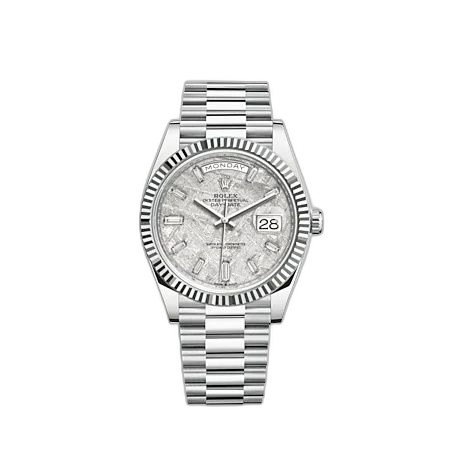 [228236-0011 (aka: M228236-0011)] Day-Date 40 Platinum - Fluted / Meteorite