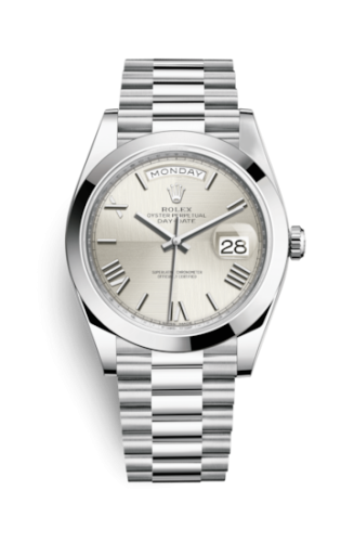 [228206-0014] Day-Date 40 Platinum / Silver Quadrant