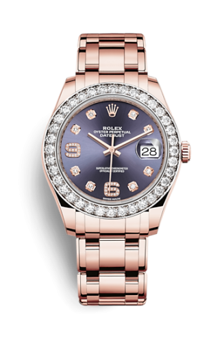 [86285-0004] Datejust Pearlmaster 39 Everose Diamond / Aubergine