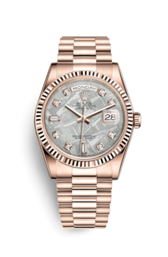 [118235f-0026] Day-Date 36 Everose Fluted / President / Meteorite