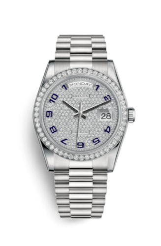 [118346-0036] Day-Date 36 Platinum Diamonds / President / Paved