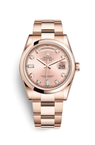 [118205f-0061] Day-Date 36 Everose Domed / Oyster / Pink Diamond