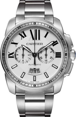 [W7100045] Calibre de Cartier Chronograph Stainless Steel / Silver / Bracelet