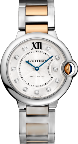 [WE902031] Ballon Blue de Cartier 36 Automatic Stainless Steel / Pink Gold / Diamond / Bracelet