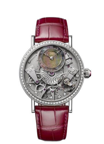 [7038BB/1T/9V6/D00D] Tradition Dame 7038 Automatique White Gold / Diamond / MOP