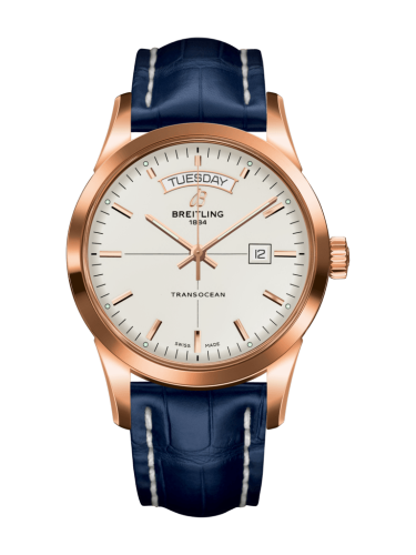 [R4531012/G752/732P/R20D.1] Transocean Day & Date Red Gold / Silver / Croco / Folding