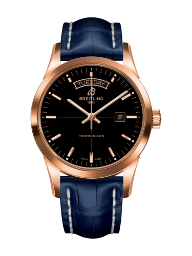 [R4531012/BB70/731P/R20BA.1] Transocean Day & Date Red Gold / Black / Croco / Pin