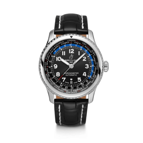 [AB3521U41B1P2] Navitimer 8 B35 Automatic Unitime 43 Stainless Steel / Black / Black Croco / Folding