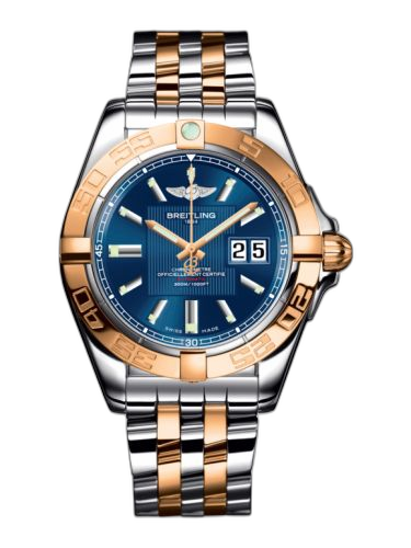 [C49350L2.C810.366C] Galactic 41 Stainless Steel / Rose Gold / Metallica Blue / Bracelet