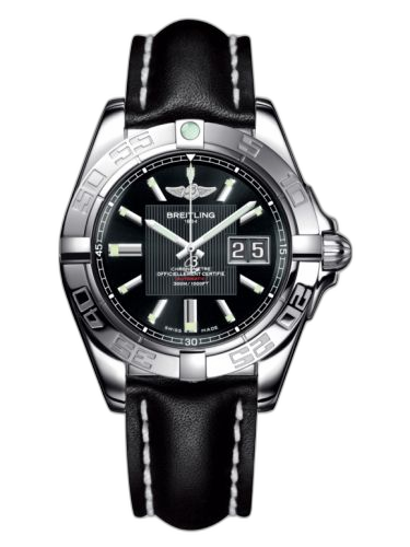 [A49350L2.BA07.428X] Galactic 41 Stainless Steel / Trophy Black / Calf
