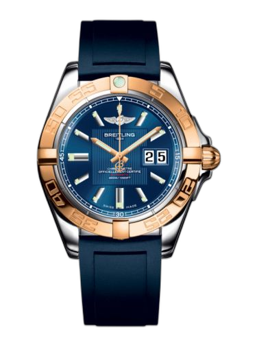 [C49350L2.C810.138S] Galactic 41 Stainless Steel / Rose Gold / Metallica Blue / Rubber