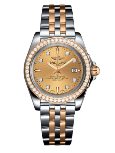 [C7133053/H550/792C/A14BA.1] Galactic 32 Sleek Edition Stainless Steel / Rose Gold / Diamond / Golden Sun Diamond / Bracelet