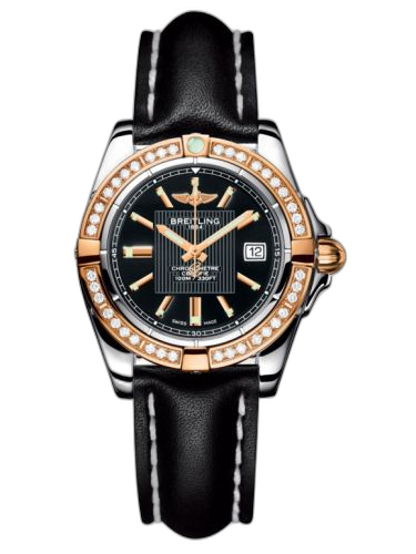 [C71356LA.BA12.408X] Galactic 32 Stainless Steel / Rose Gold / Diamond / Trophy Black / Calf