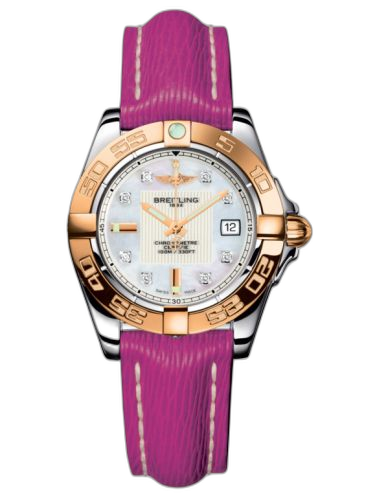 [C71356L2.A712.241X] Galactic 32 Stainless Steel / Rose Gold / Pearl Diamond / Sahara